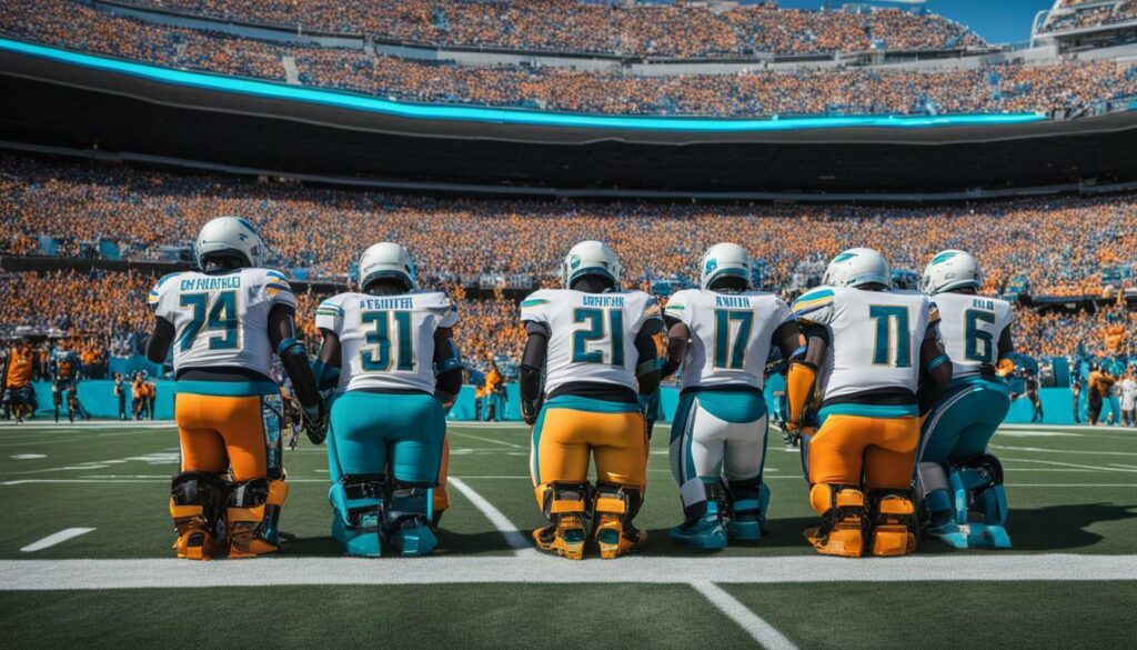 AI Robot Fans Promote New Movie at Chargers-Dolphins Game